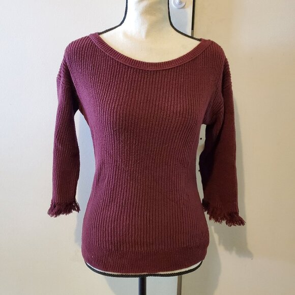 J. Crew burgundy maroon sweater sz XXXS - Picture 1 of 4